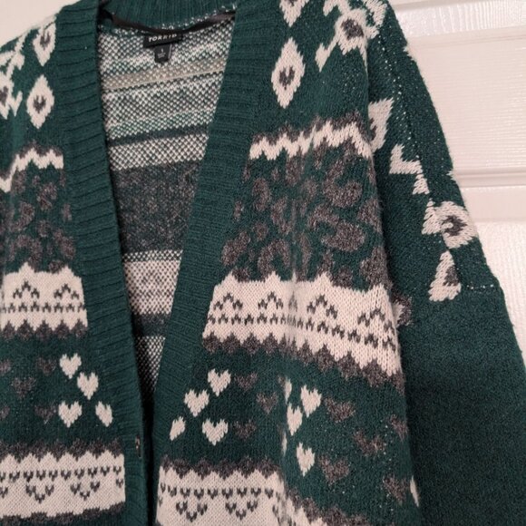 Torrid Floral Cardigan Womens Size 1X Green Botanical Garden Leopard Print - Picture 3 of 12